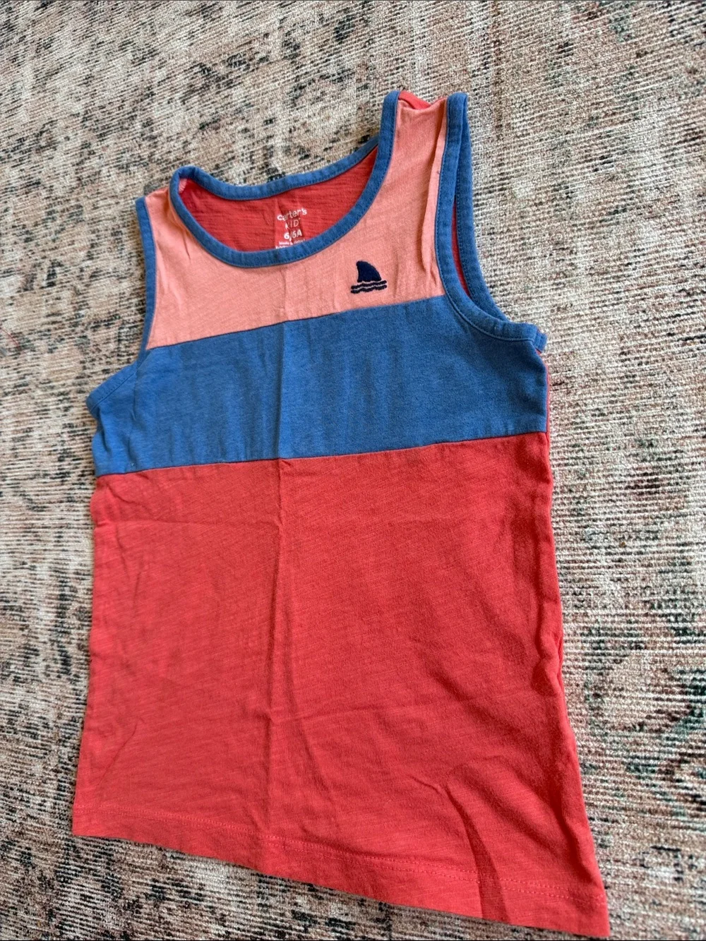 Carter's Colorblock Tank Top in Blue, Coral & Red